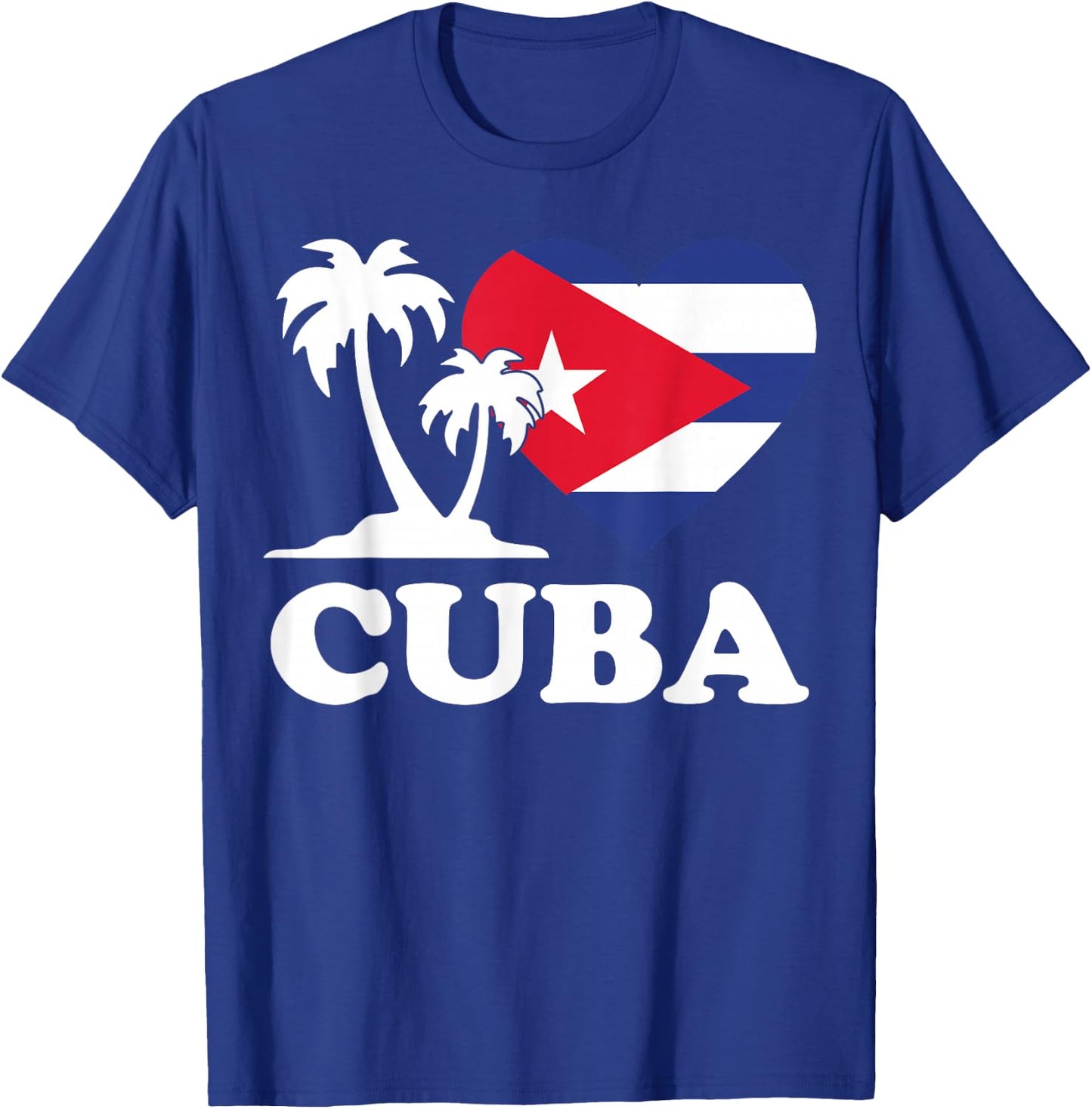 I Love Cuba Cuban Flag Heart Men Women Kids T-Shirt - T-Shirt | Royal