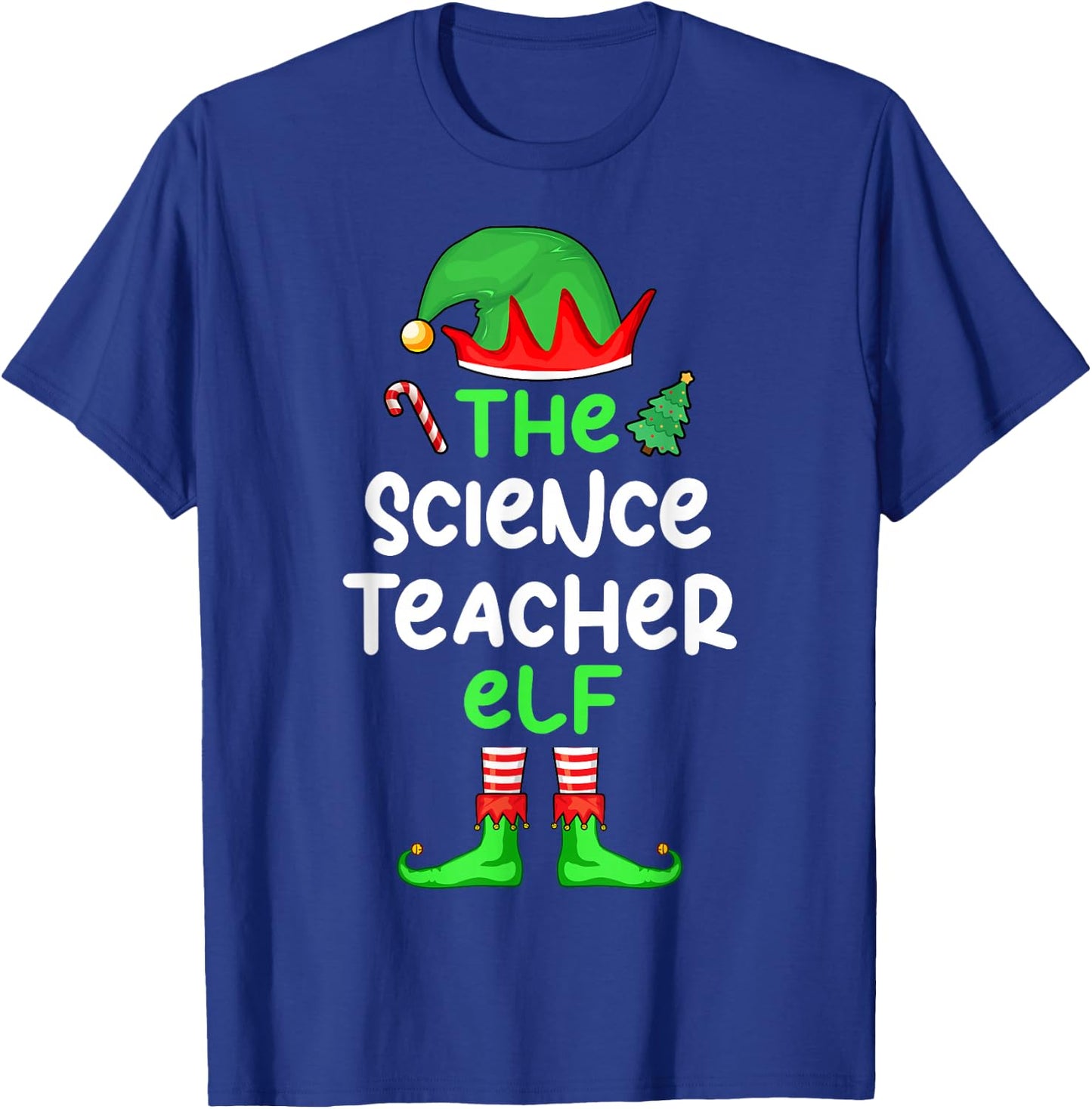 I'm The Science Teacher Elf Christmas Matching Pajama Men Women T-Shirt - T-Shirt | Royal