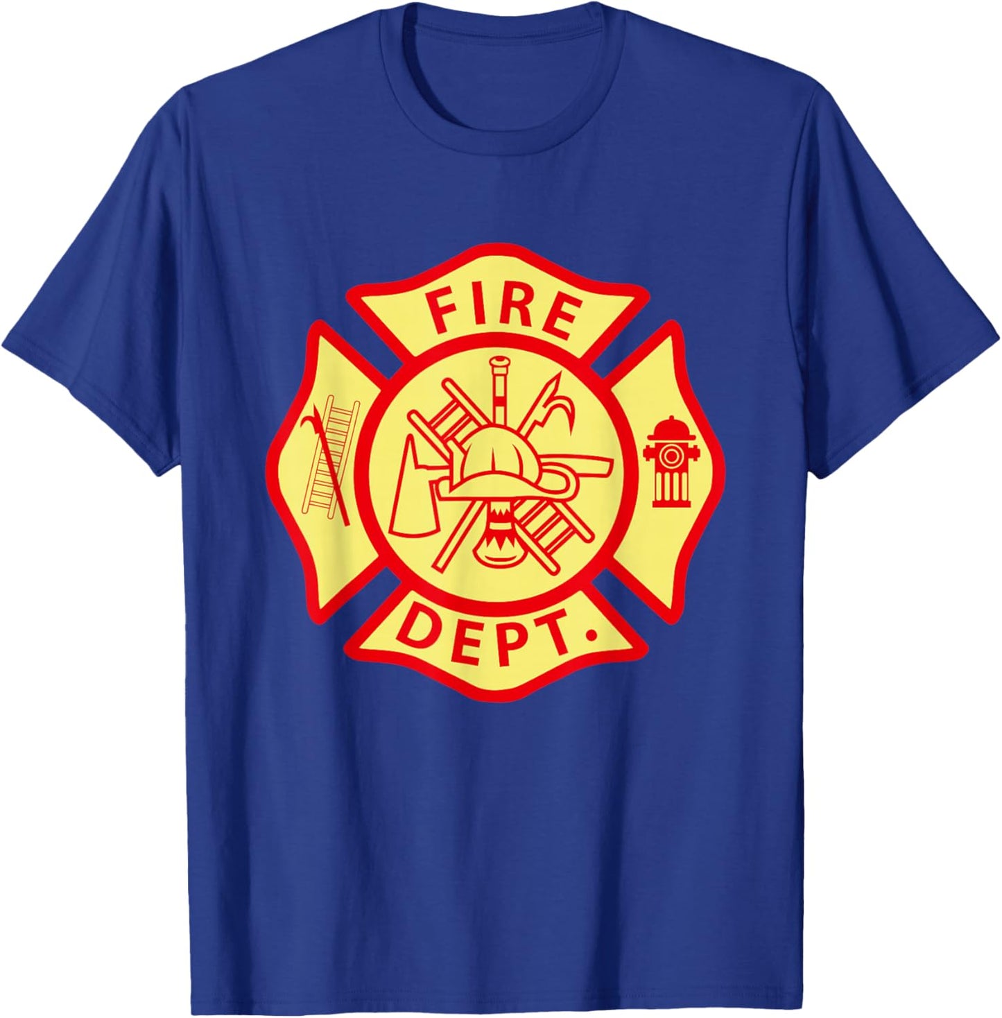 Fire Department Logo Uniform Fireman Symbol Firefighter Gear T-Shirt - T-Shirt | Royal