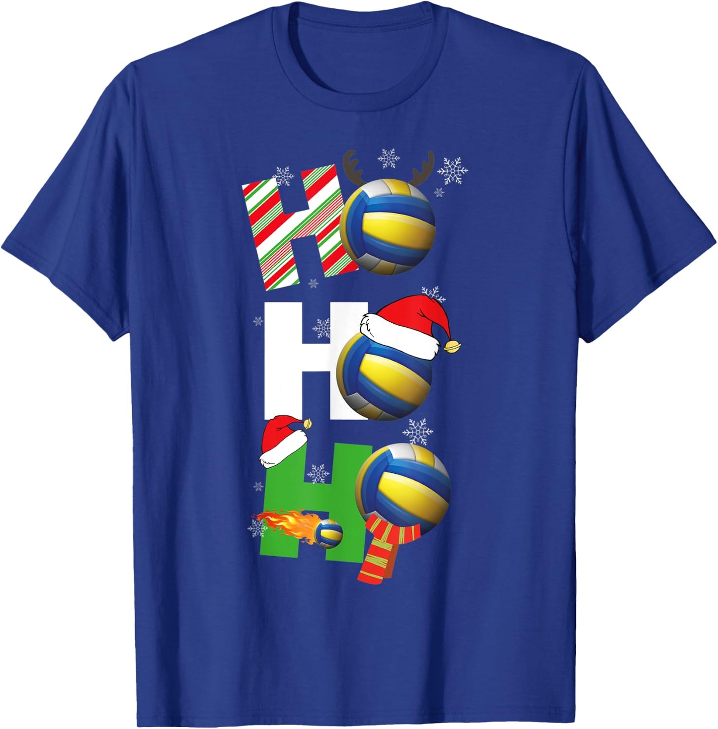 Funny Christmas Volleyball Player Pajamas Matching Team T-Shirt - T-Shirt | Royal