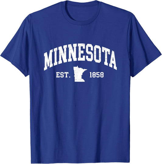 Minnesota - Est. 1858 - Distressed/Worn Design - Classic T-Shirt - T-Shirt | Royal