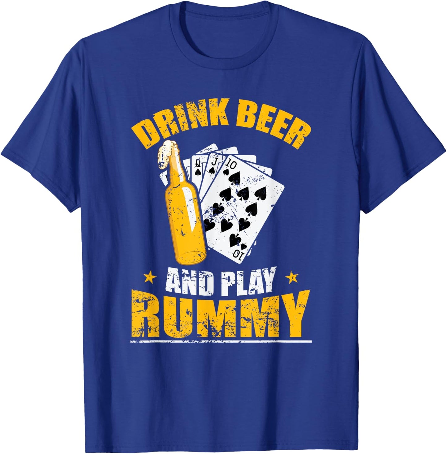 Drink Beer and play Rummy Card Game Romme T-Shirt - T-Shirt | Royal