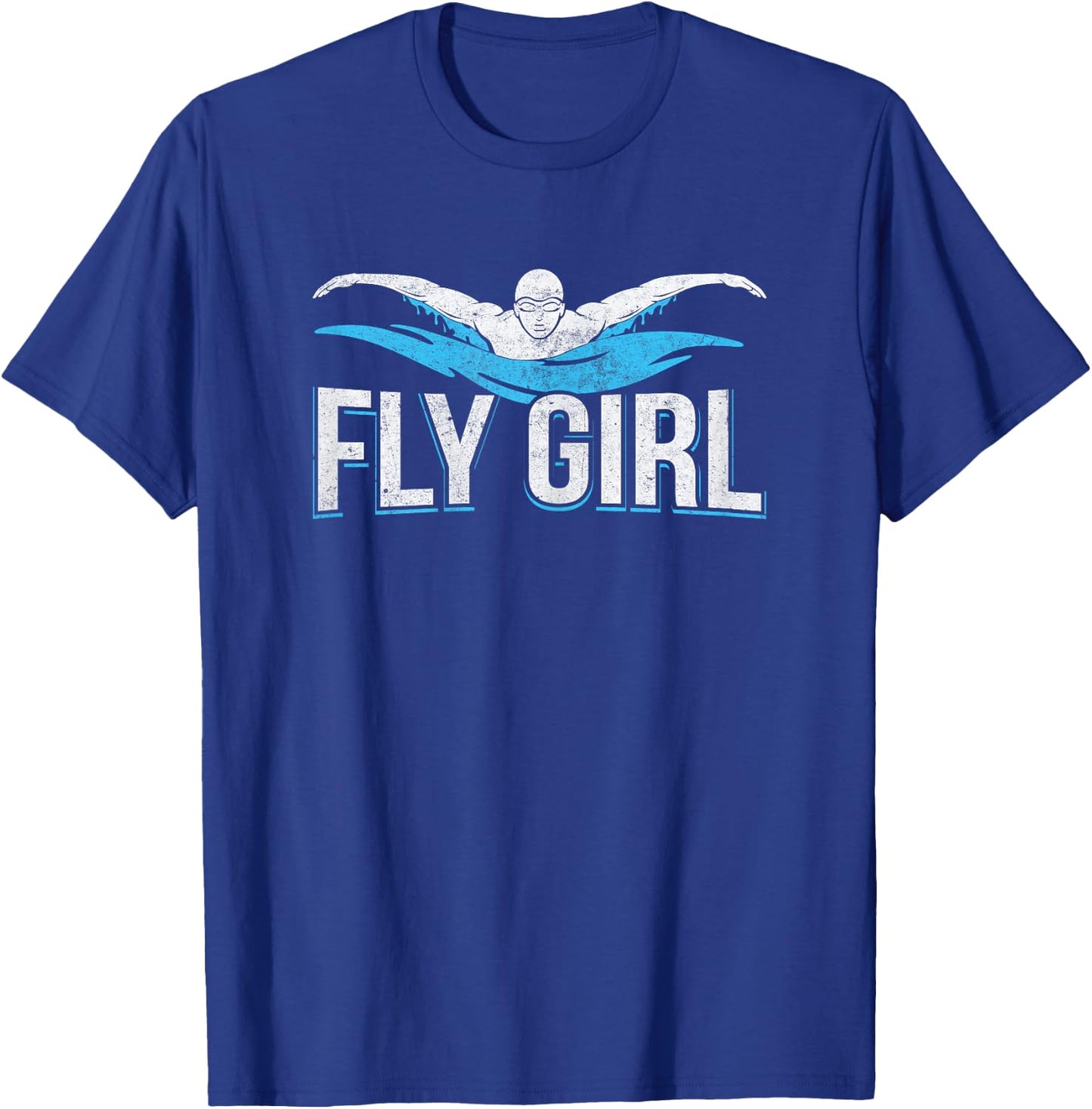 Fly Girl Swim Butterfly Swimmer Swimming Team Novelty T-Shirt - T-Shirt | Royal