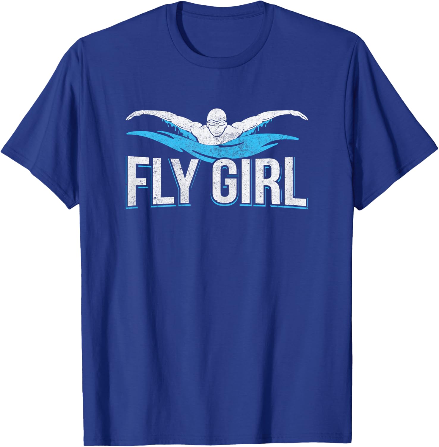 Fly Girl Swim Butterfly Swimmer Swimming Team Novelty T-Shirt - T-Shirt | Royal