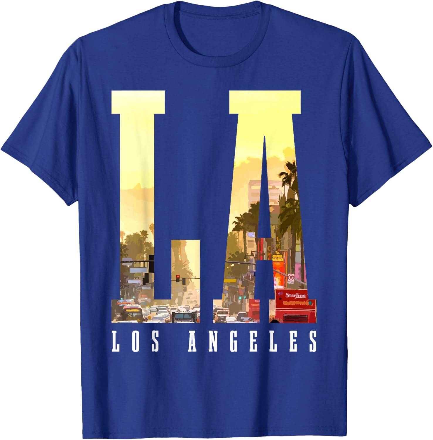 Los Angeles LA Skyline Vintage California LA T-Shirt - T-Shirt | Royal