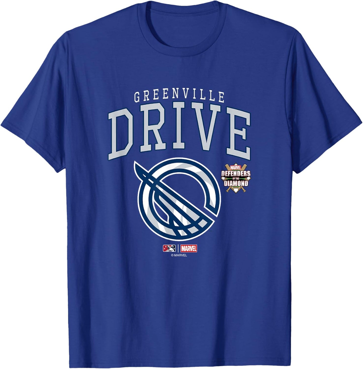 Marvel x MiLB Greenville Drive Big Chest Logo T-Shirt - T-Shirt | Royal