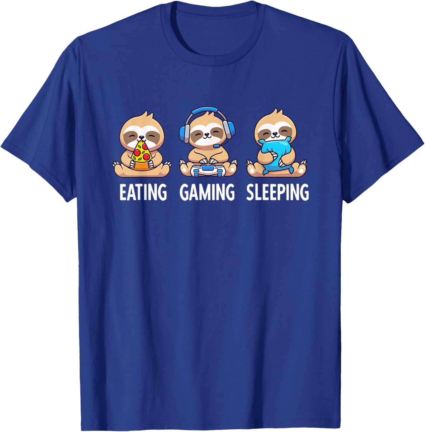 Eating Gaming Sleeping Sloth Kids T-Shirt - T-Shirt | Royal