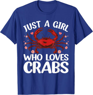 Cool Crab Girls Crab Eating Lover Lobster Crabbing T-Shirt - T-Shirt | Royal