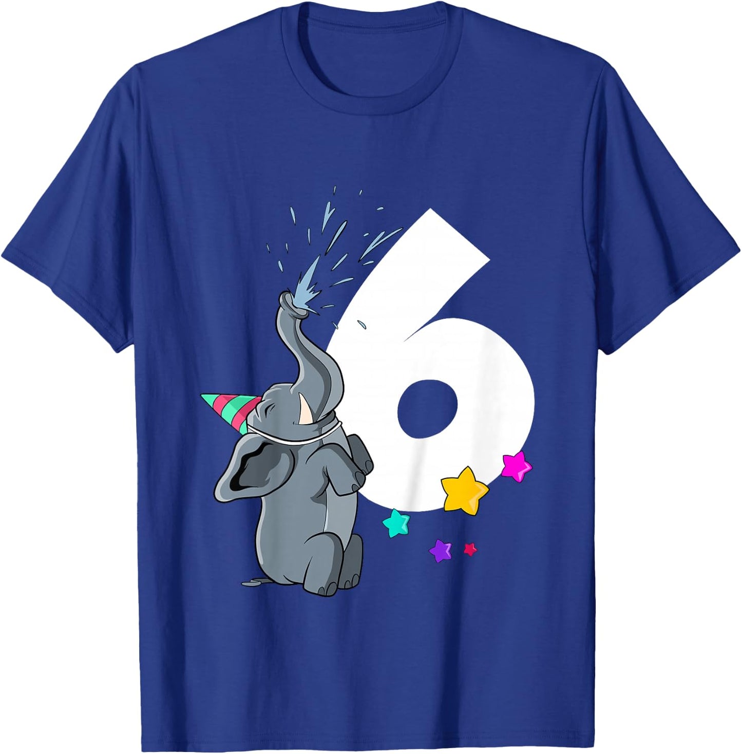 Kids Elephant 6th birthday 6 years old T-Shirt - T-Shirt | Royal