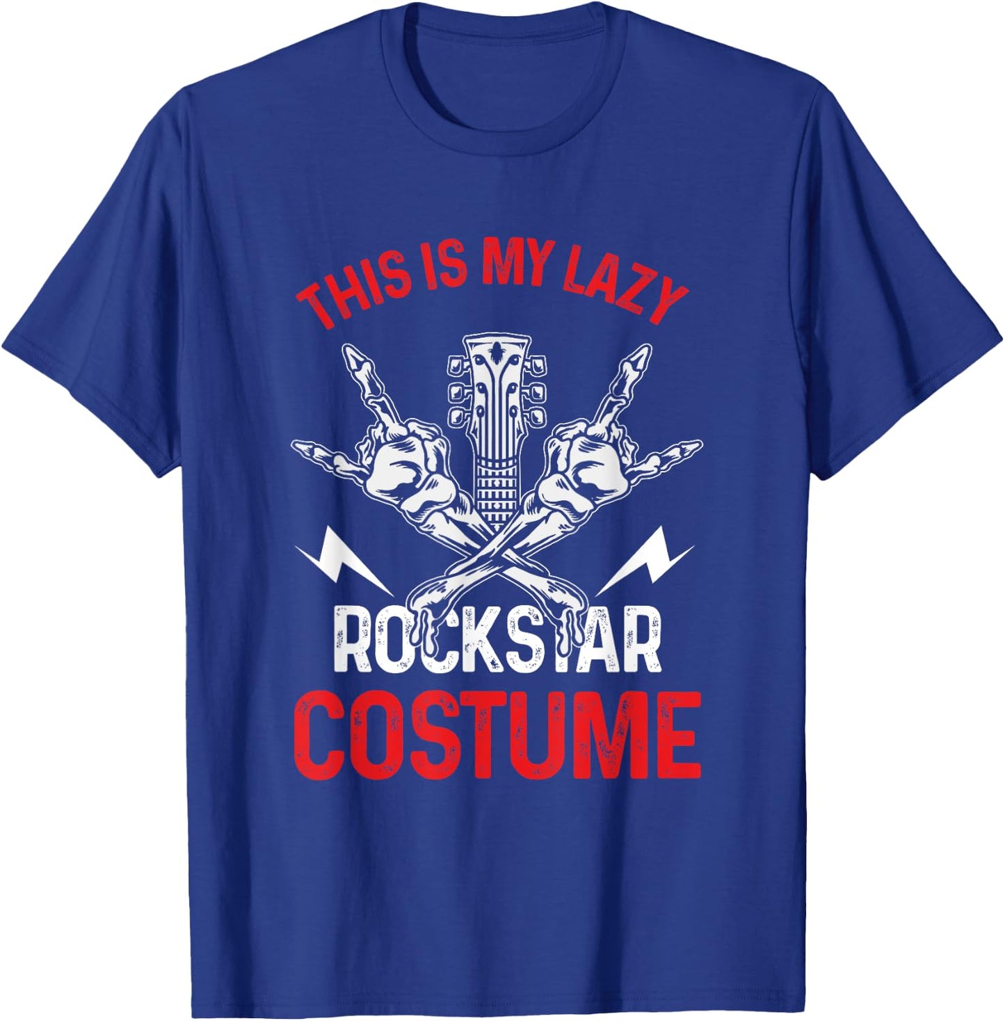 This Is My Lazy Rockstar Costume | Rock N Roll Guitarist T-Shirt - T-Shirt | Royal