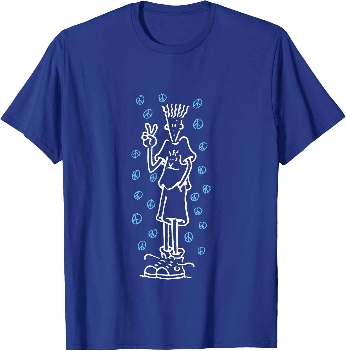 Fido Dido Multi Peace T-Shirt - T-Shirt | Royal