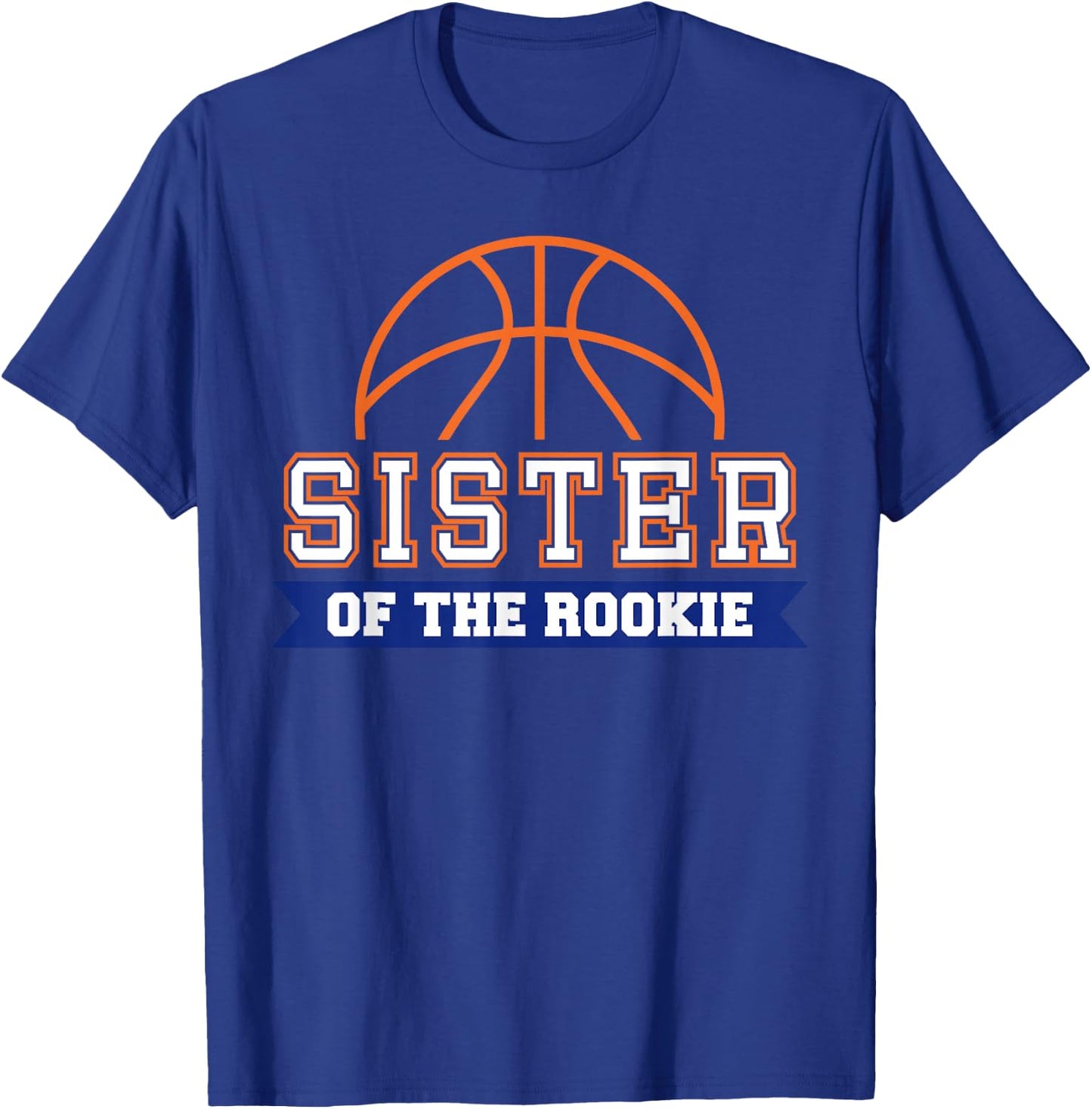 Sister of Rookie 1st Birthday Basketball Theme Matching T-Shirt - T-Shirt | Royal