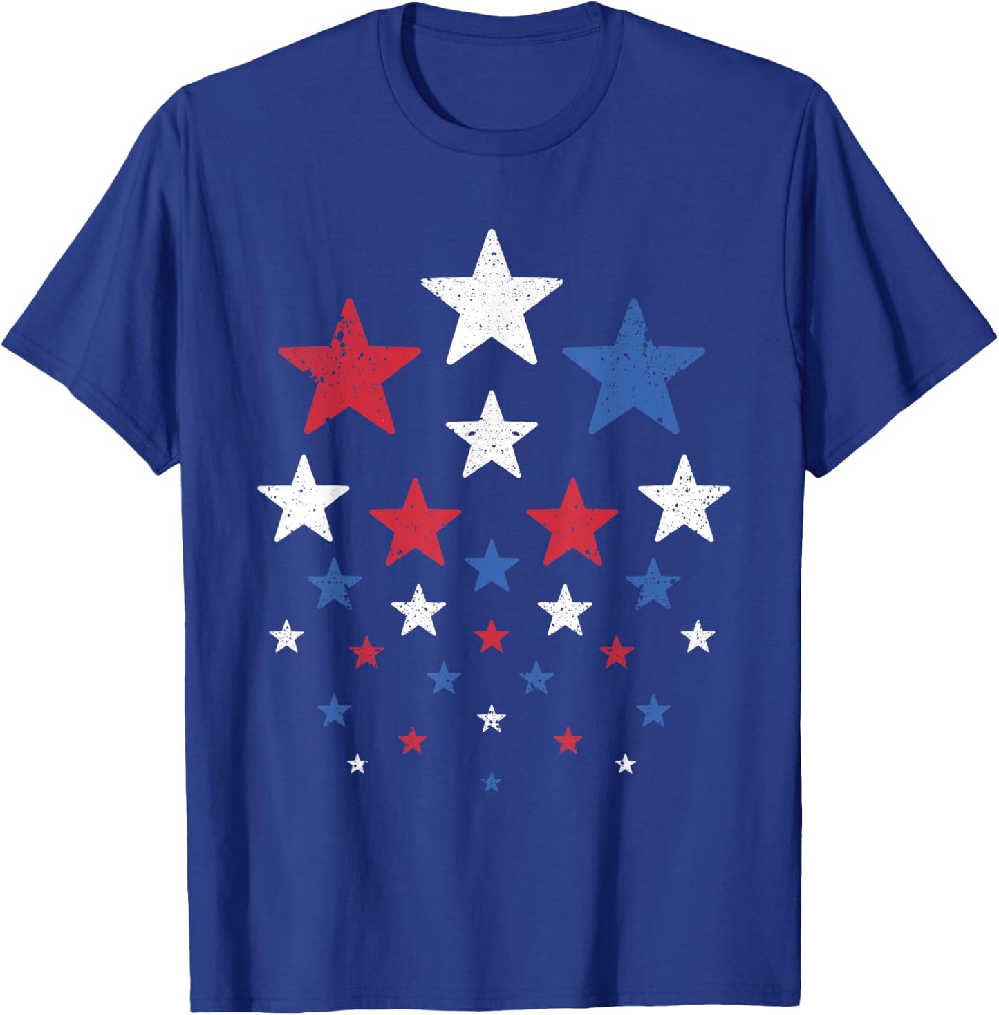 USA American Flag Patriotic Red White Blue Stars 4th of July T-Shirt - T-Shirt | Royal