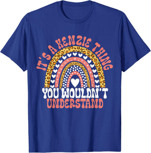 Funny Kenzie Name Leopard Funny Kenzie Birthday Quote Kenzie T-Shirt - T-Shirt | Royal