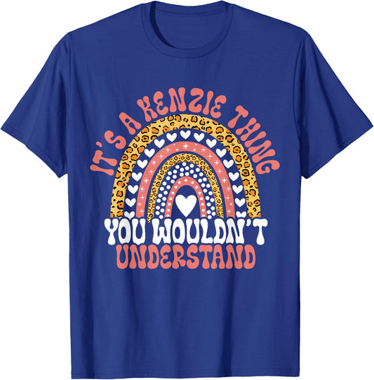 Funny Kenzie Name Leopard Funny Kenzie Birthday Quote Kenzie T-Shirt - T-Shirt | Royal
