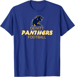 DeWitt High School Panthers Football T-Shirt - T-Shirt | Royal