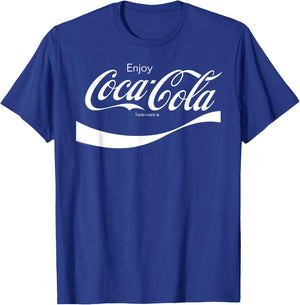 Coca Cola - Coca Cola Swoosh Logo T-Shirt - T-Shirt | Royal