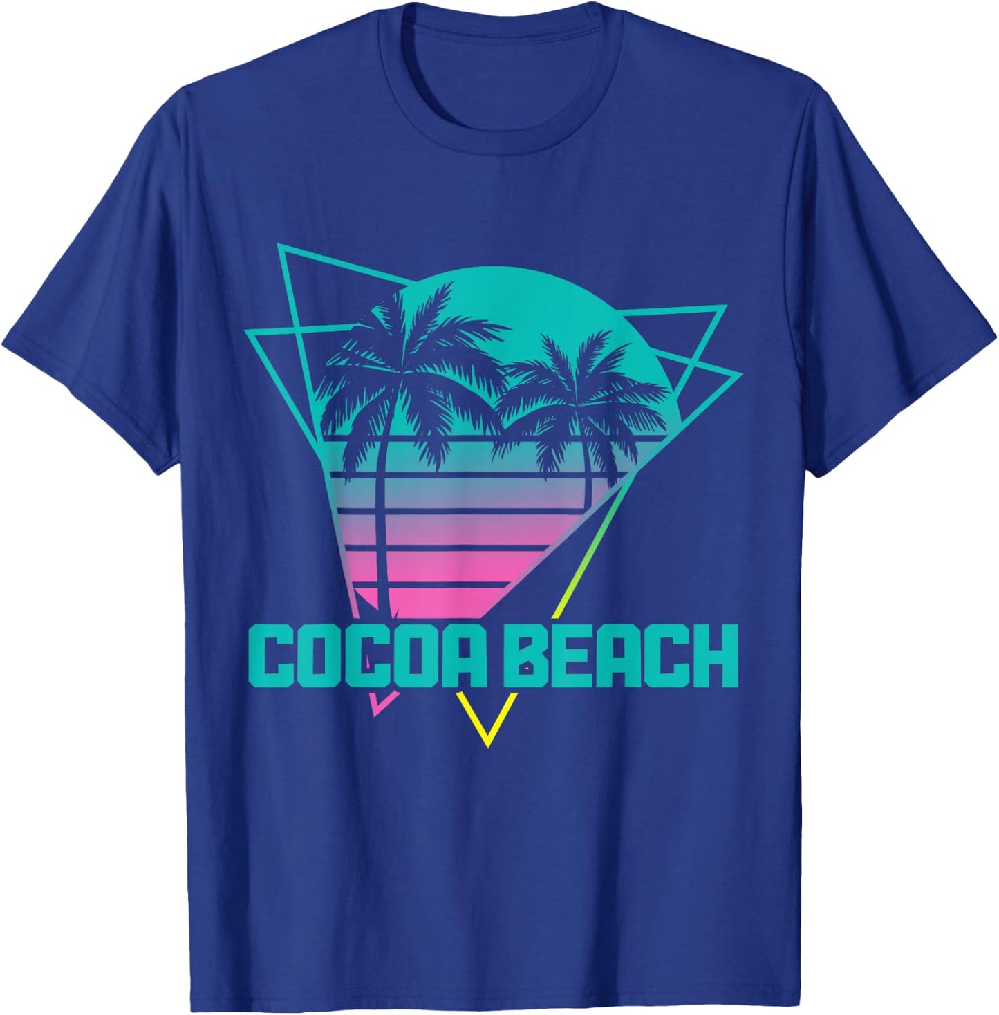 Cocoa Beach Florida Retro Vintage Surf 80s Souvenir Surfer T-Shirt - T-Shirt | Royal