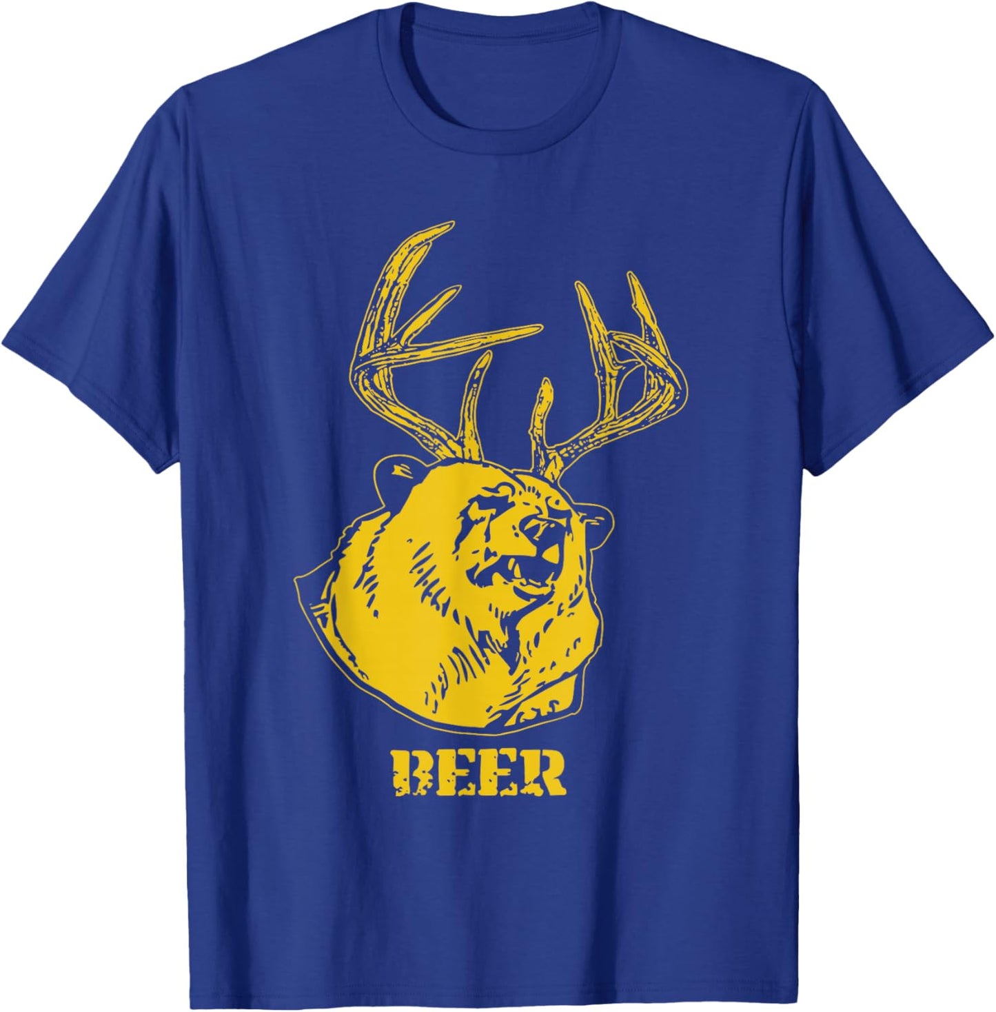 Funny Bear Plus Deer Equals Beer Deer Hunting USA Hunter T-Shirt - T-Shirt | Royal