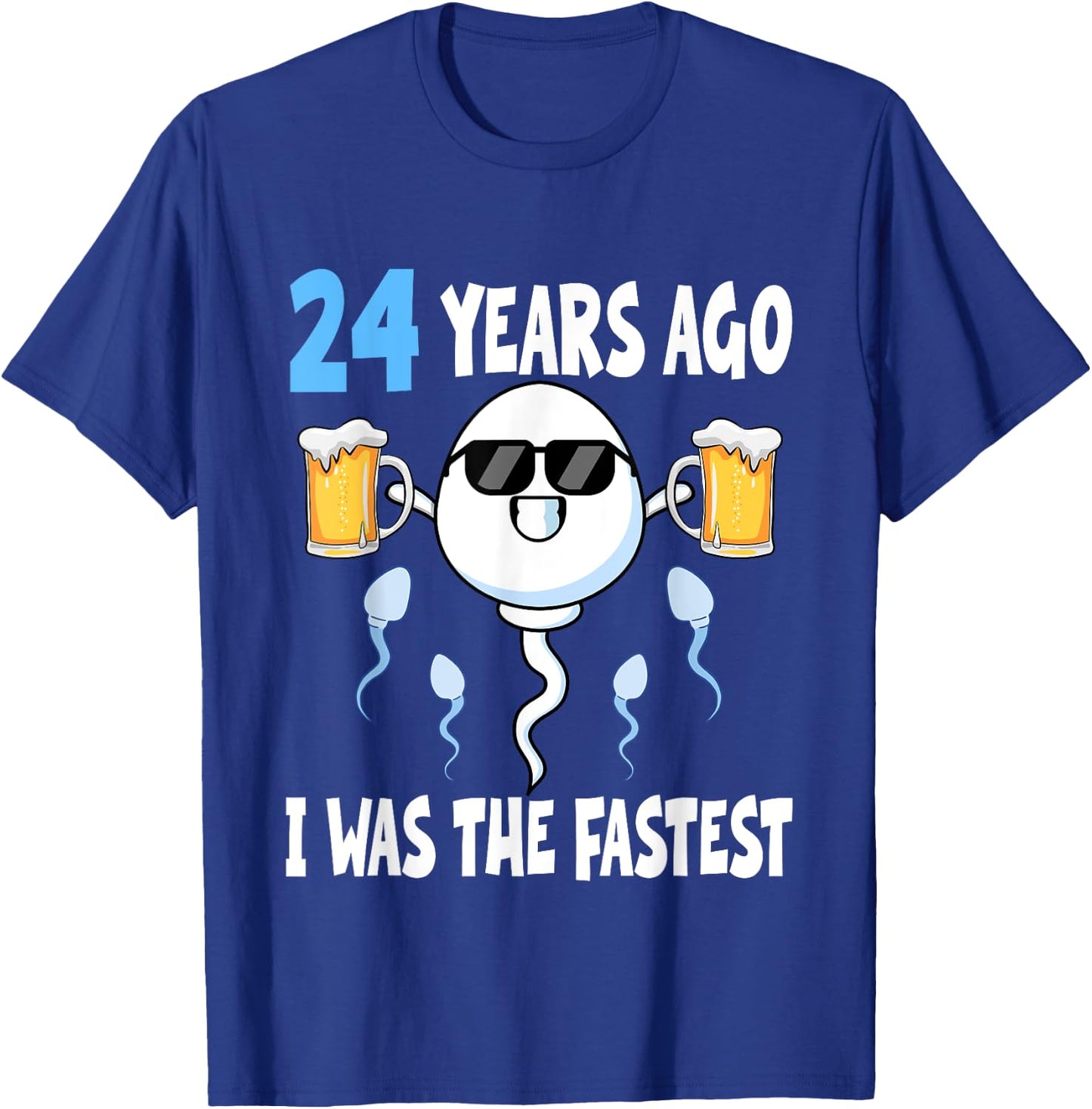 24 Years Ago I Was The Fastest - Birthday Decorations Party T-Shirt - T-Shirt | Royal