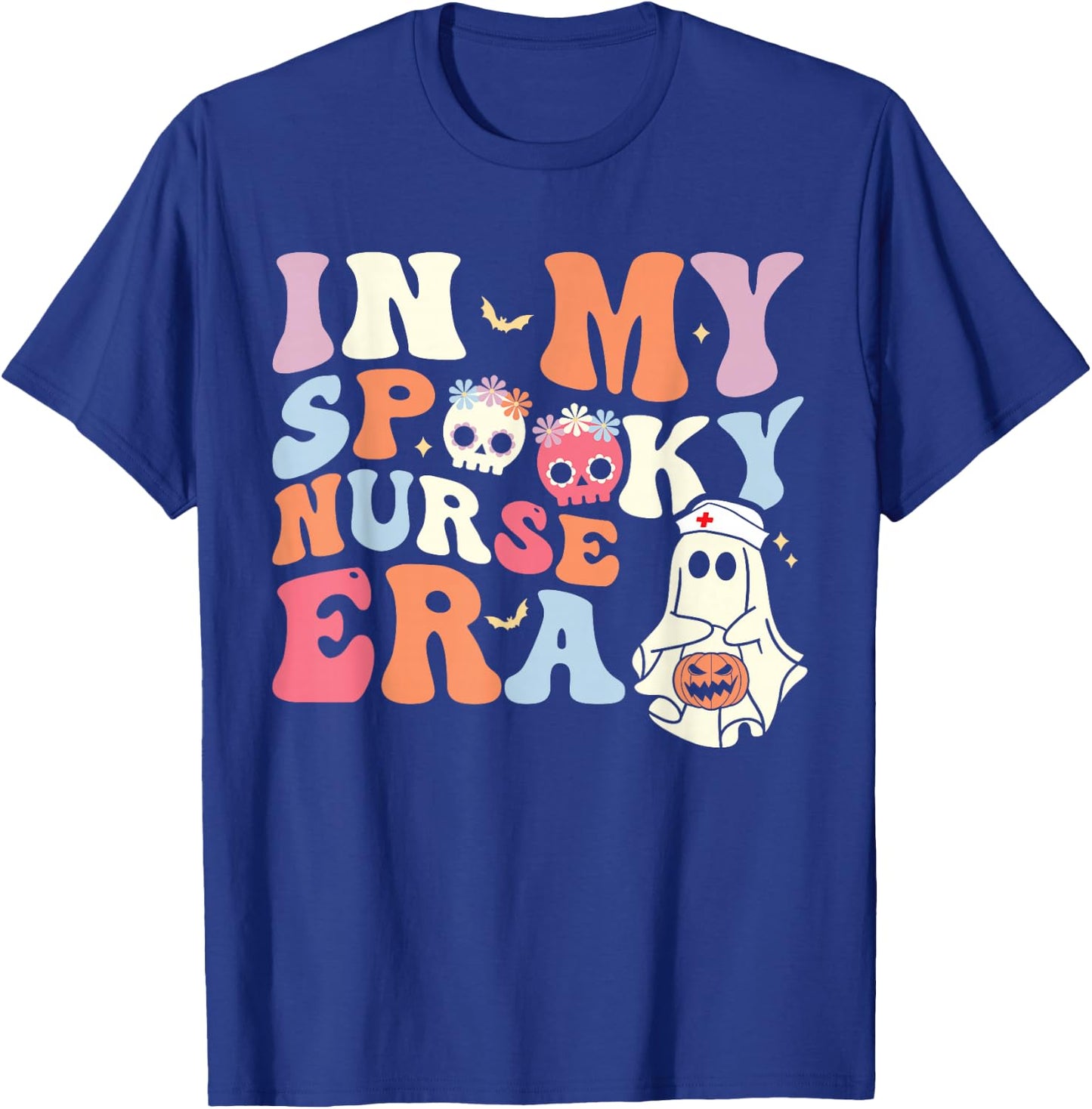 In My Spooky Nurse Era Halloween Groovy Witchy Spooky Nurse T-Shirt - T-Shirt | Royal
