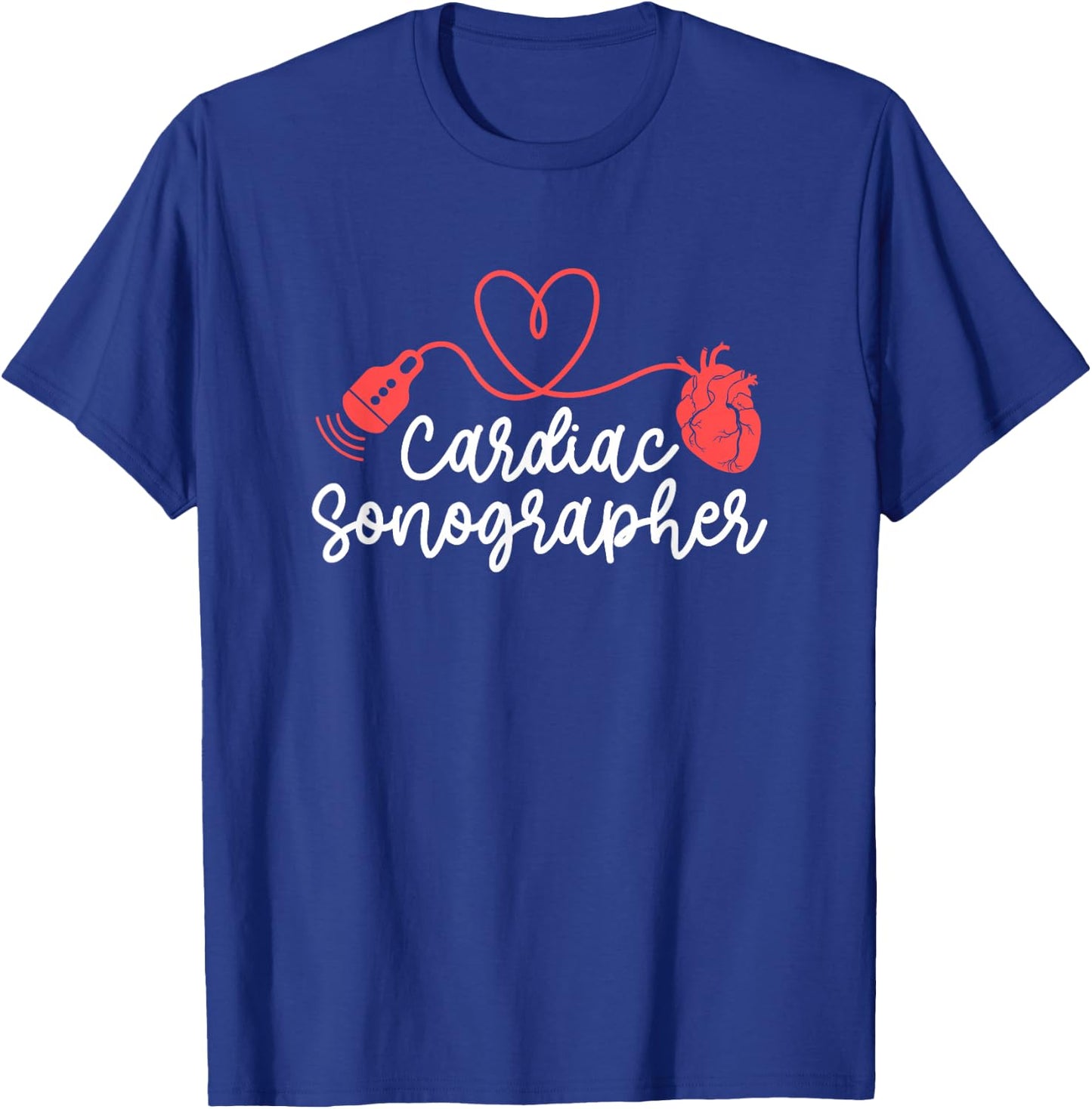 Cardiac Sonographer Heart Cardiac Sonography T-Shirt - T-Shirt | Royal