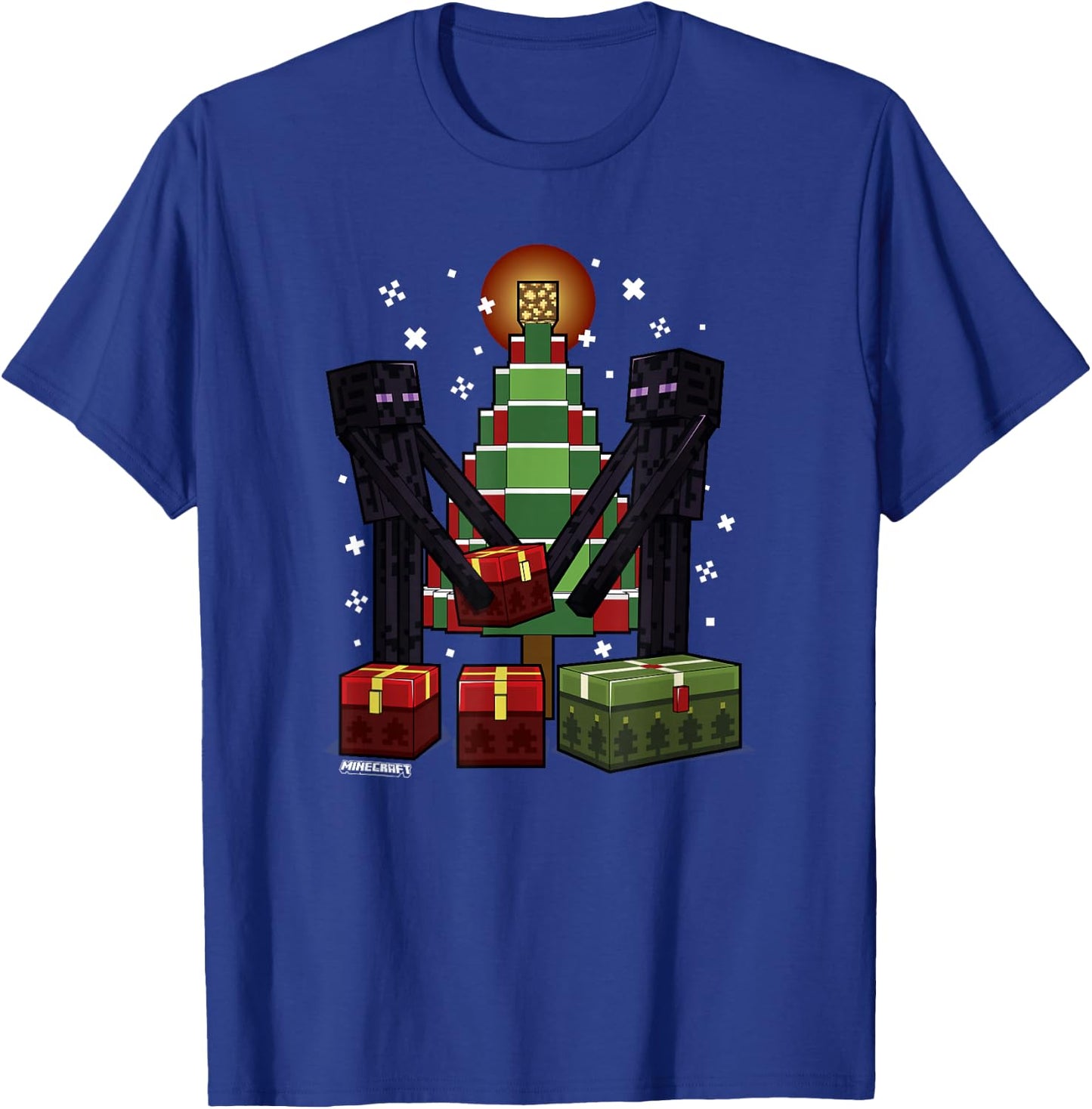 Minecraft Christmas Enderman Gift , -Adult, Blue, Small, Short Sleeve T-Shirt - T-Shirt | Royal