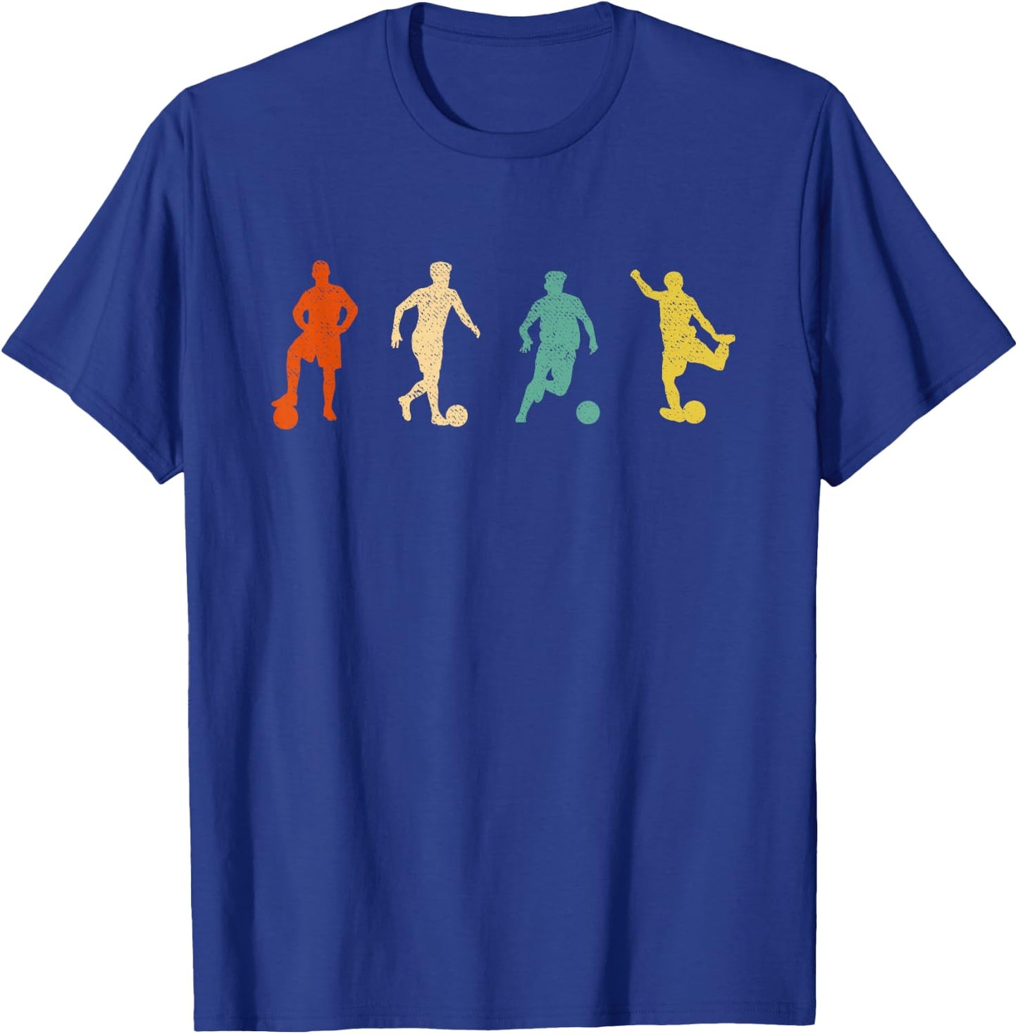 Vintage Soccer Graphic Design Futbol Football Soccer Player T-Shirt - T-Shirt | Royal