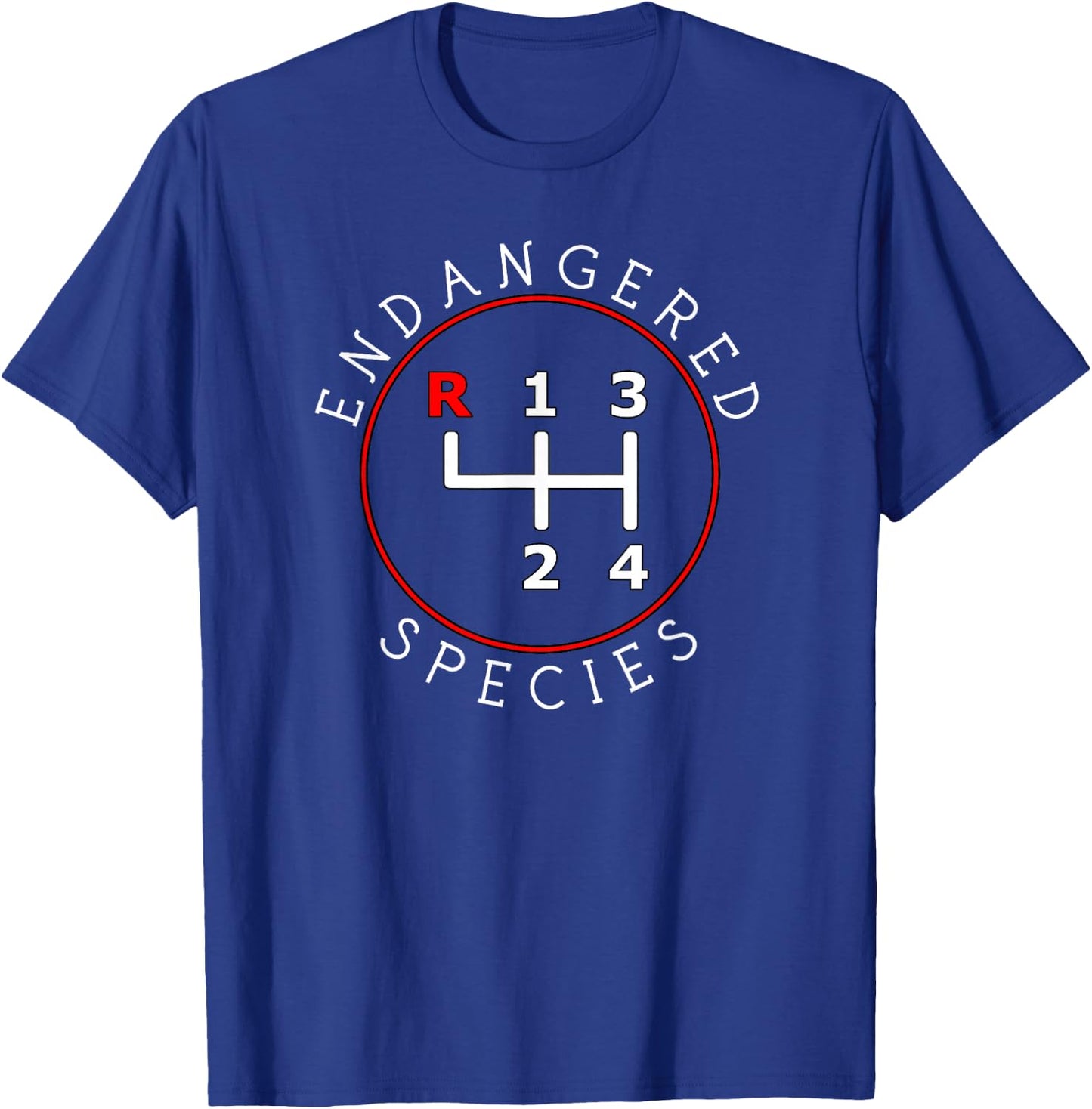 Endangered Species Manual Gearbox Stick Shift 4 Speed 1320 T-Shirt - T-Shirt | Royal
