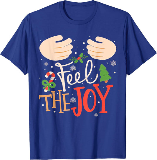 Jingle My Bells Feel The Joy Funny Christmas Matching Couple T-Shirt - T-Shirt | Royal