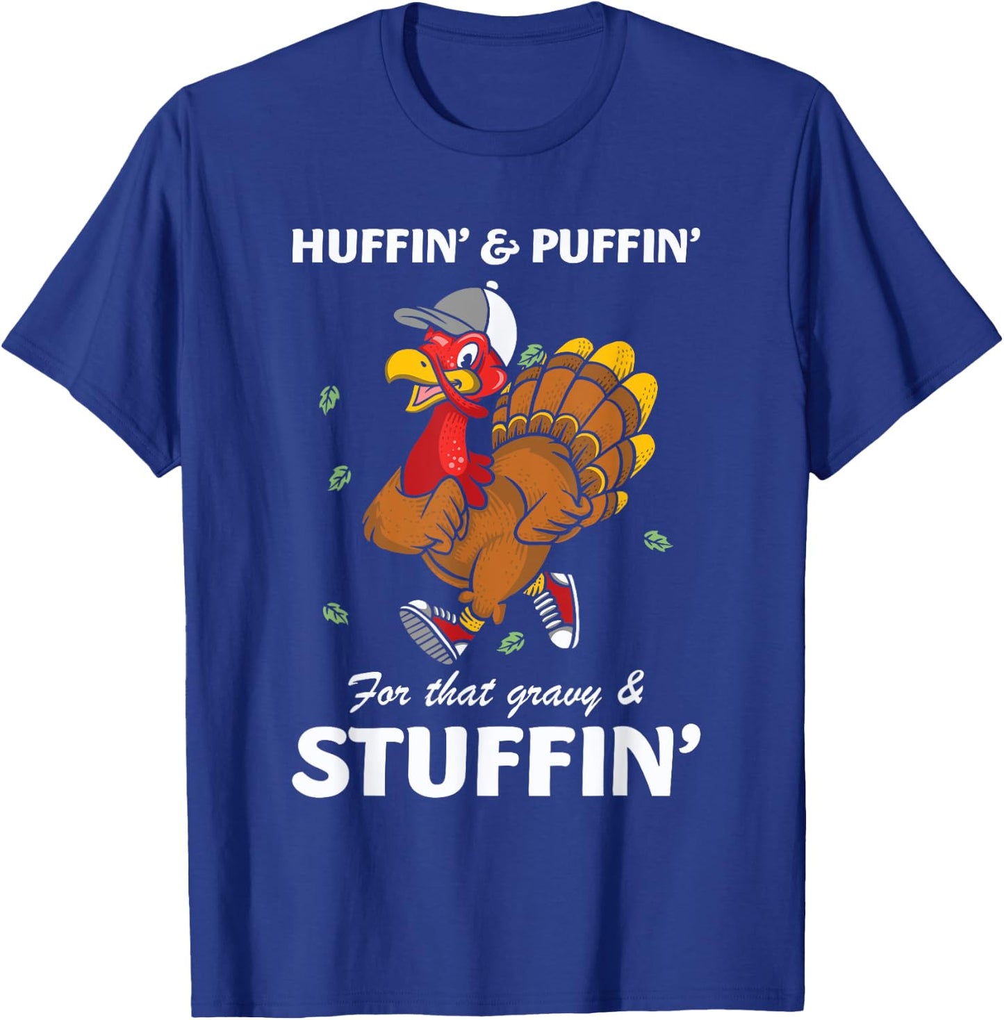 Marathon Running Turkey Trot Funny Thanksgiving Team T-Shirt - T-Shirt | Royal