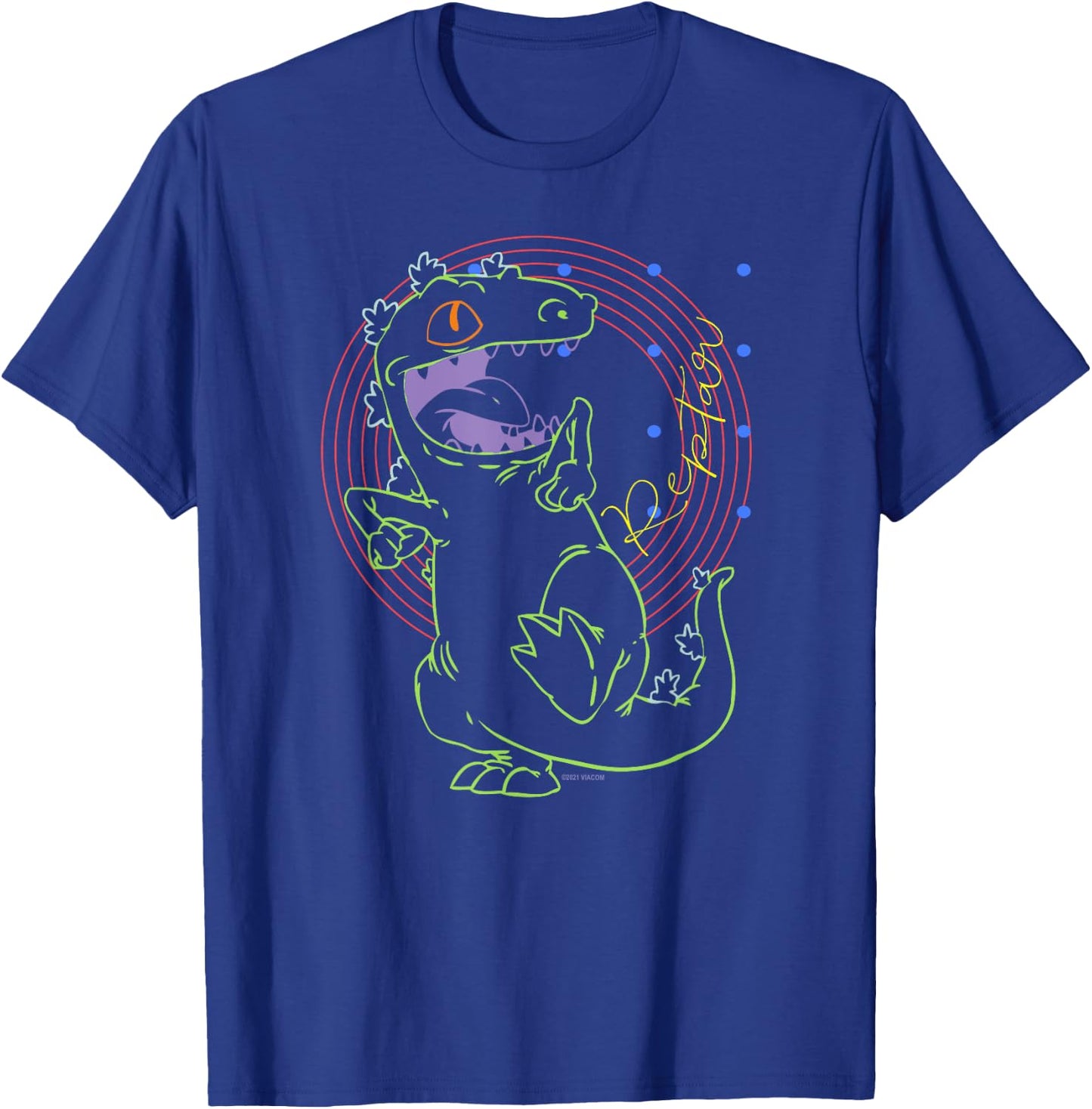 Mademark x Rugrats - Reptar - Retro Outline T-Shirt - T-Shirt | Royal