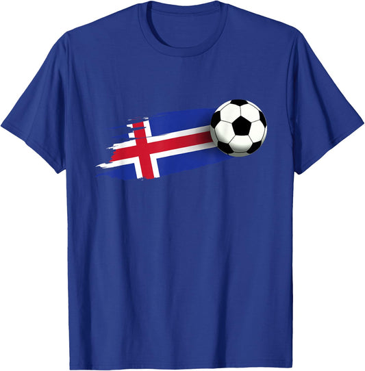 Iceland Flag Jersey Icelandic Soccer Team Icelandic T-Shirt - T-Shirt | Royal