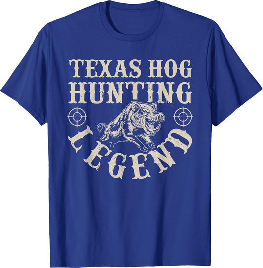 Texas Hog Hunting Legened Wild Hog Hunter T-Shirt - T-Shirt | Royal