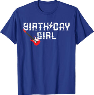 Rockin One Birthday Girl Family Matching Rock Guitar T-Shirt - T-Shirt | Royal