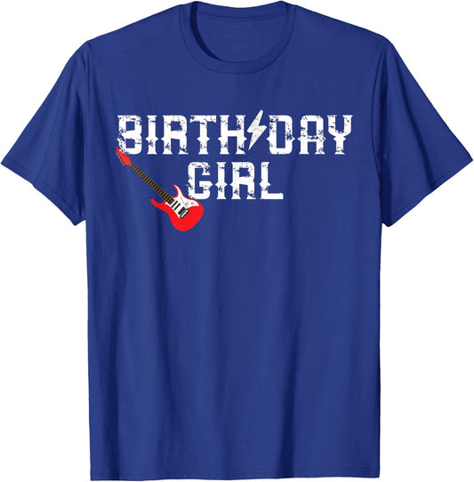 Rockin One Birthday Girl Family Matching Rock Guitar T-Shirt - T-Shirt | Royal