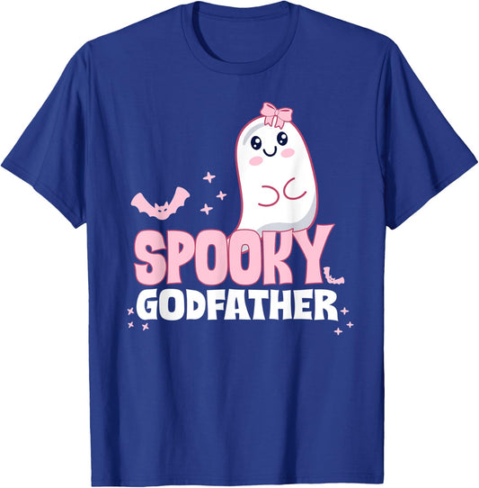 Spooky Godfather Family Cute Pink White Ghost Boo Halloween T-Shirt - T-Shirt | Royal