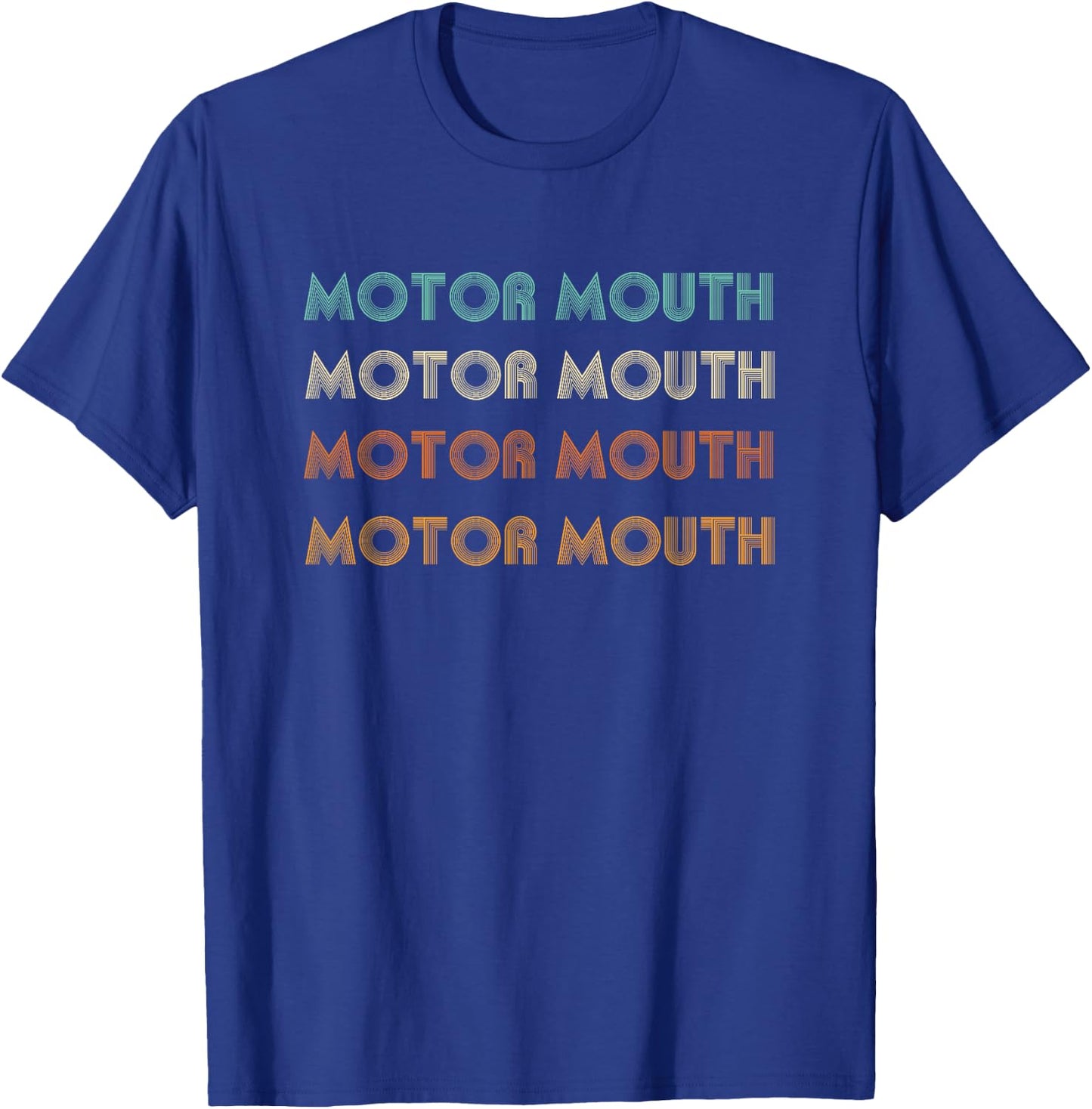 Motor Mouth, word art design, Vintage, retro style T-Shirt - T-Shirt | Royal