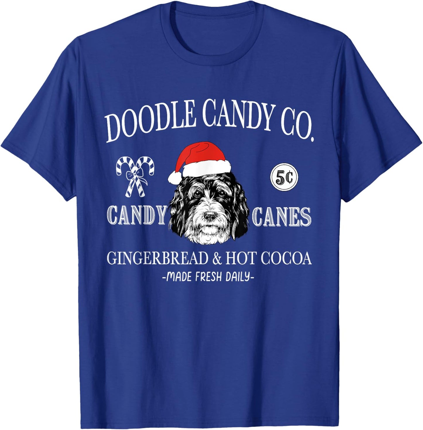 Funny Santa Bernedoodle Doodle Mom Christmas Vintage Holiday T-Shirt - T-Shirt | Royal