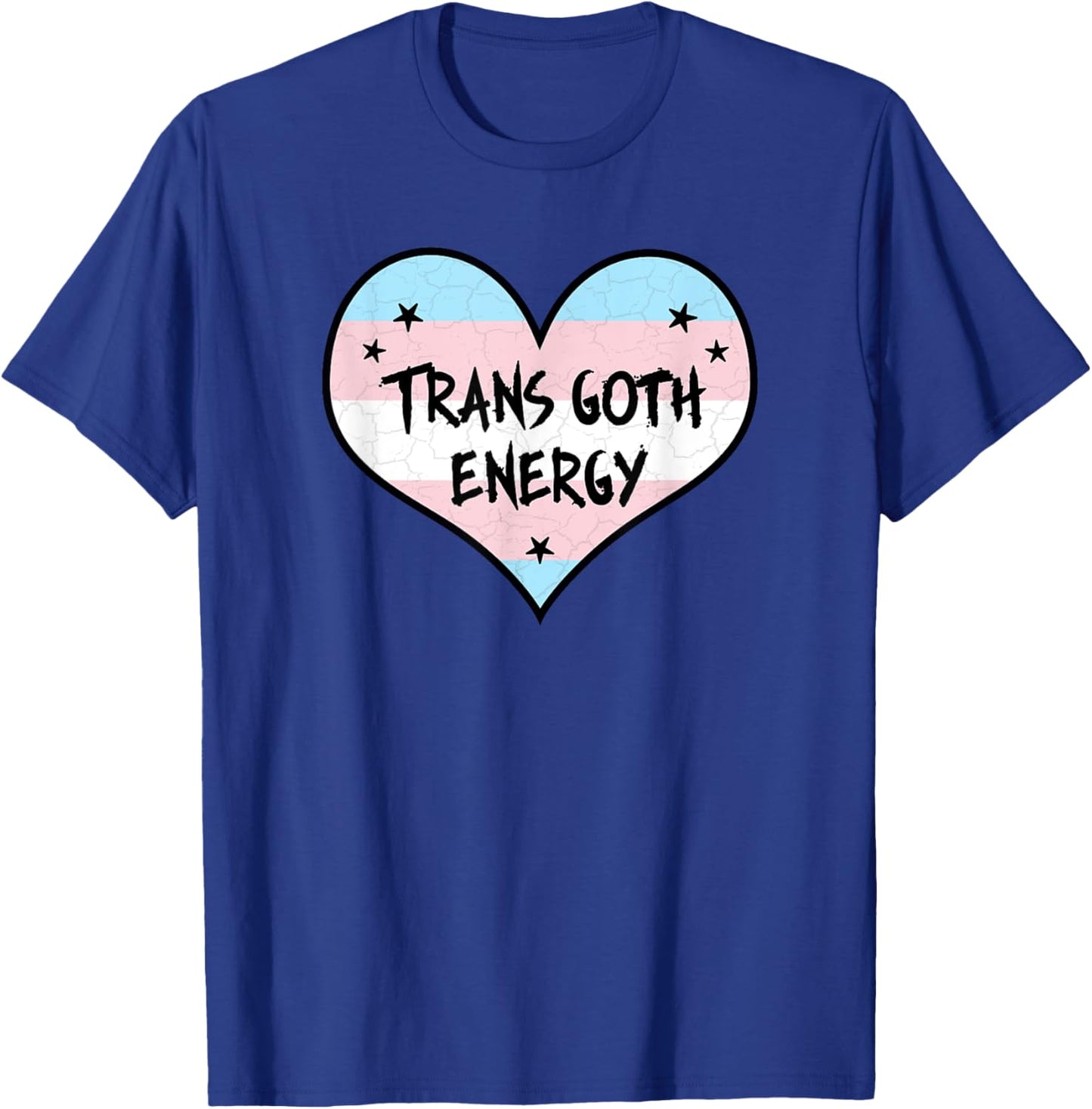 Trans Goth Energy Transgender Pride Flag Gothic Heart T-Shirt - T-Shirt | Royal
