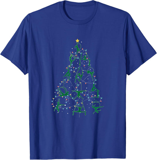 Holiday Christmas Aerial Tree T-Shirt - T-Shirt | Royal