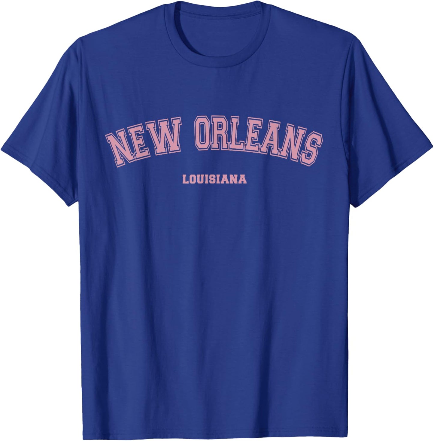 Pink New Orleans Louisiana LA Varsity Style on New Orleans T-Shirt - T-Shirt | Royal