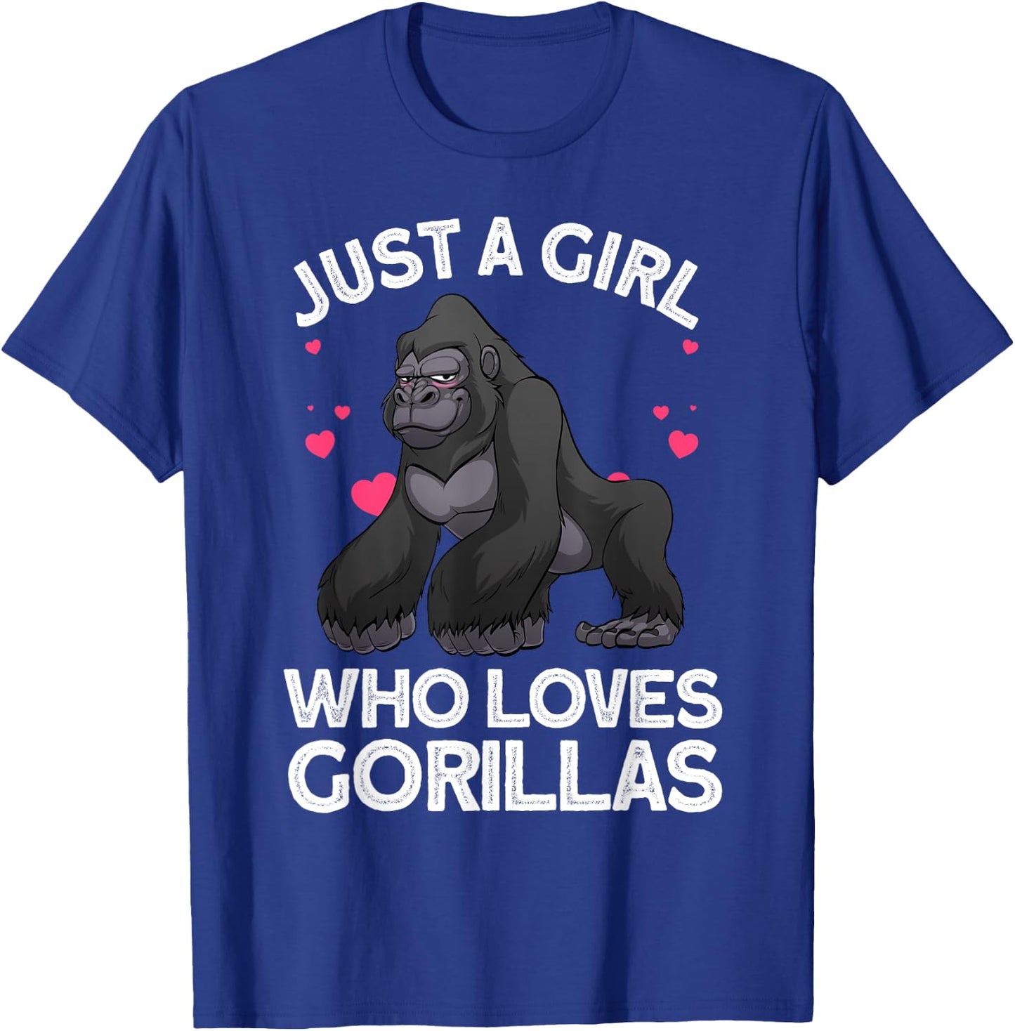Funny Gorilla Design For Girls Kids Women Gorilla Ape Lover T-Shirt - T-Shirt | Royal