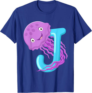 J Is For Jellyfish Sea Creatures Jellyfish T-Shirt - T-Shirt | Royal