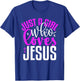 Just A Girl Who Loves Jesus Purple And White T-Shirt - T-Shirt | Royal