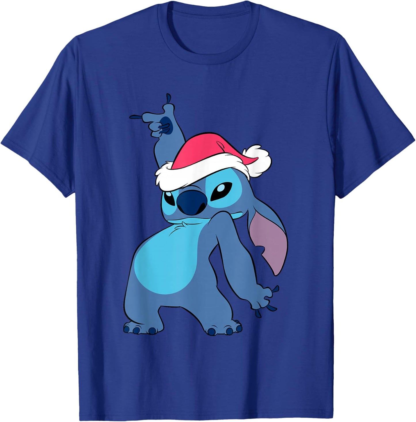 Disney Lilo & Stitch Christmas Santa Hat Stitch Portrait T-Shirt - T-Shirt | Royal