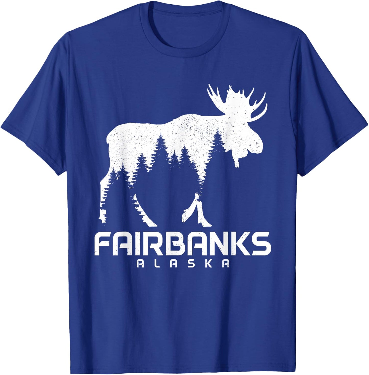 Fairbanks Alaska Vintage Pride Souvenir Moose Nature T-Shirt - T-Shirt | Royal