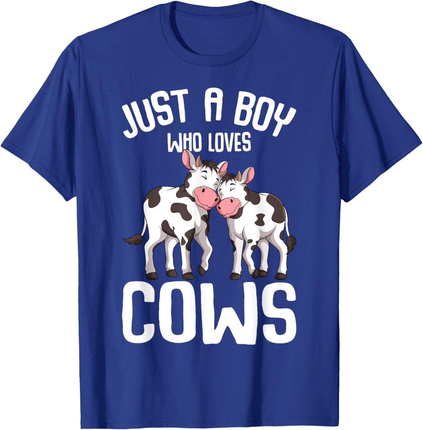 Just A Boy Who Loves Cows Farmer Cow Kids Toddler Boys T-Shirt - T-Shirt | Royal