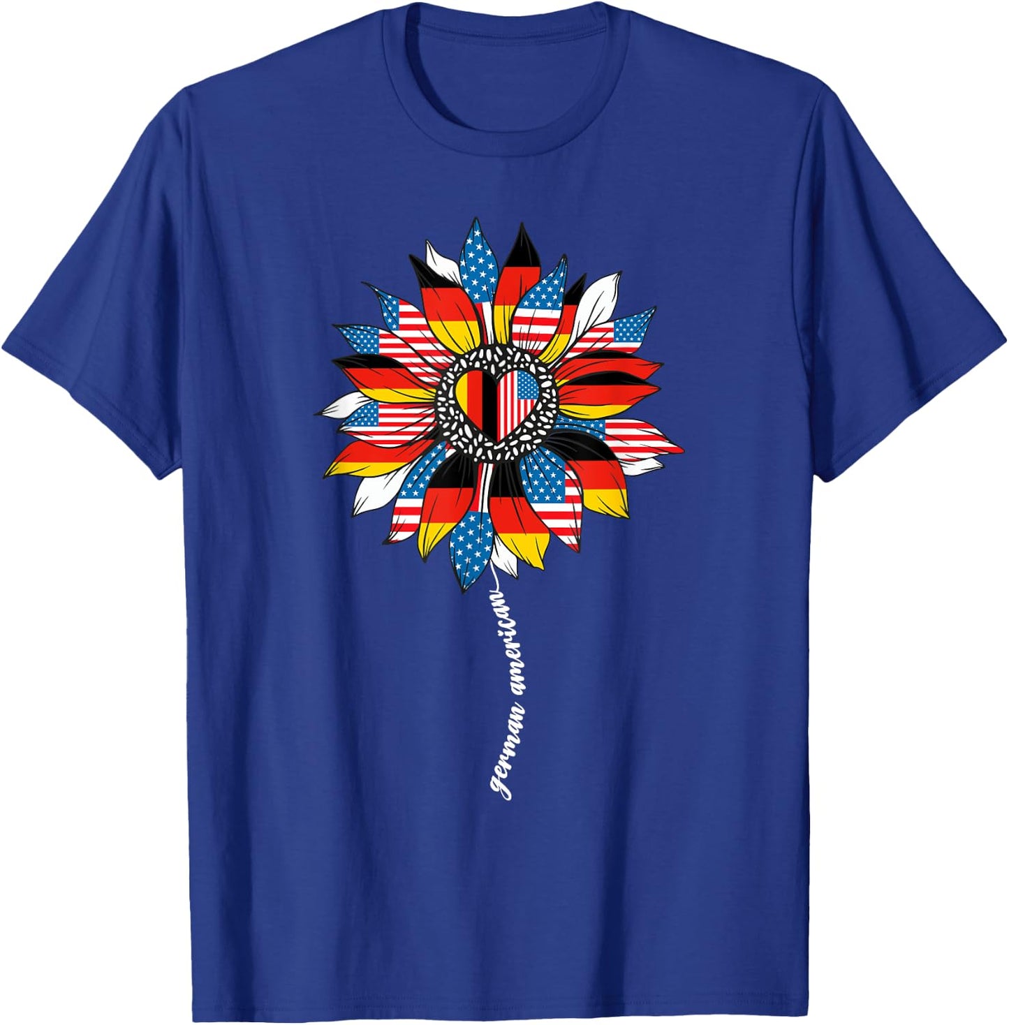 Half German And American Germany Usa Flag Girl Deutschland T-Shirt - T-Shirt | Royal