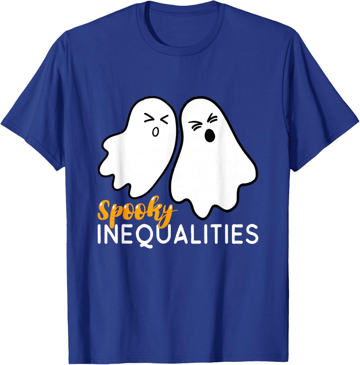 Spooky Inequalities Ghosts - Halloween Math Teacher T-Shirt - T-Shirt | Royal